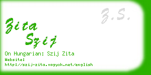 zita szij business card